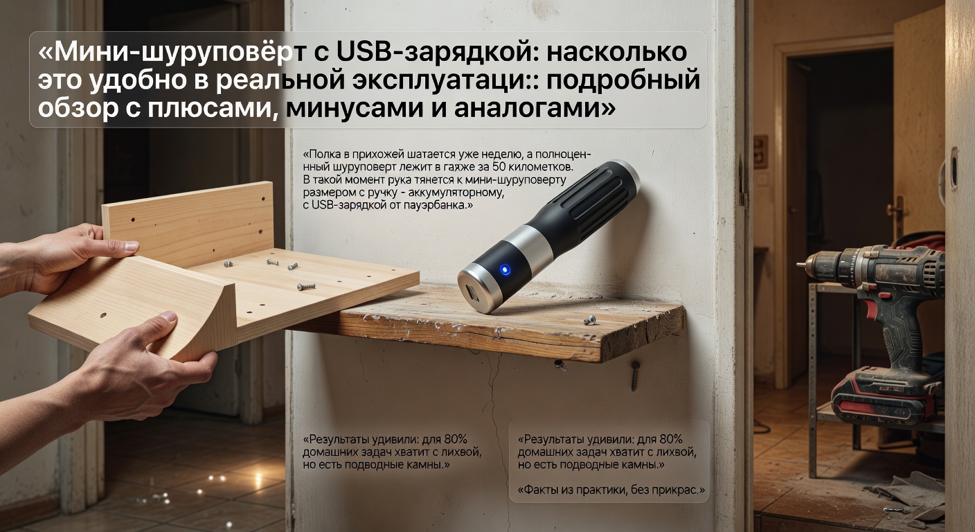 Мини-шуруповёрт с USB-зарядкой: насколько это удобно в реальной эксплуатации: подробный обзор с плюсами, минусами и аналогами
