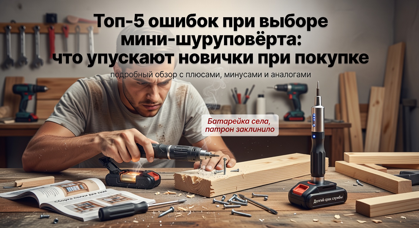 Топ-5 ошибок при выборе мини-шуруповёрта: что упускают новички при покупке: подробный обзор с плюсами, минусами и аналогами