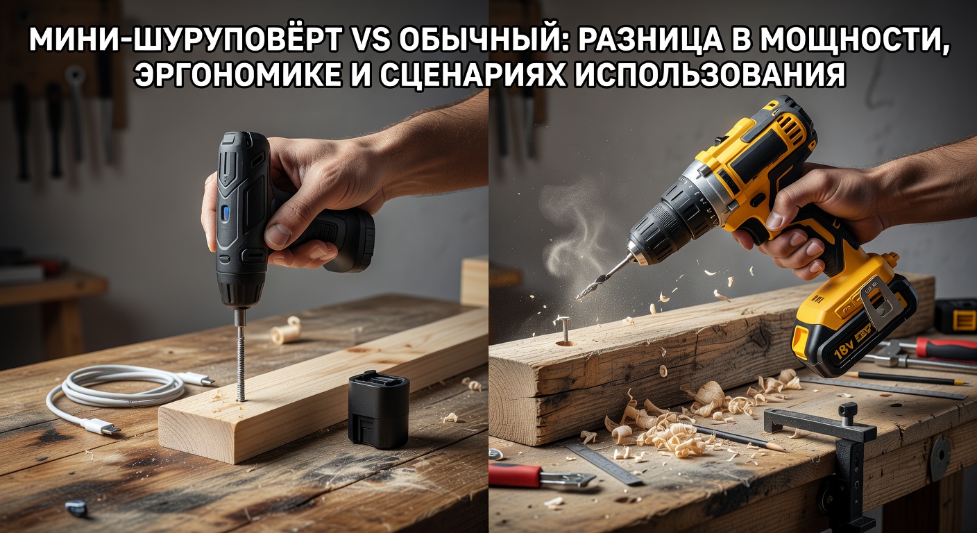 Мини-шуруповёрт vs обычный: разница в мощности, эргономике и сценариях использования