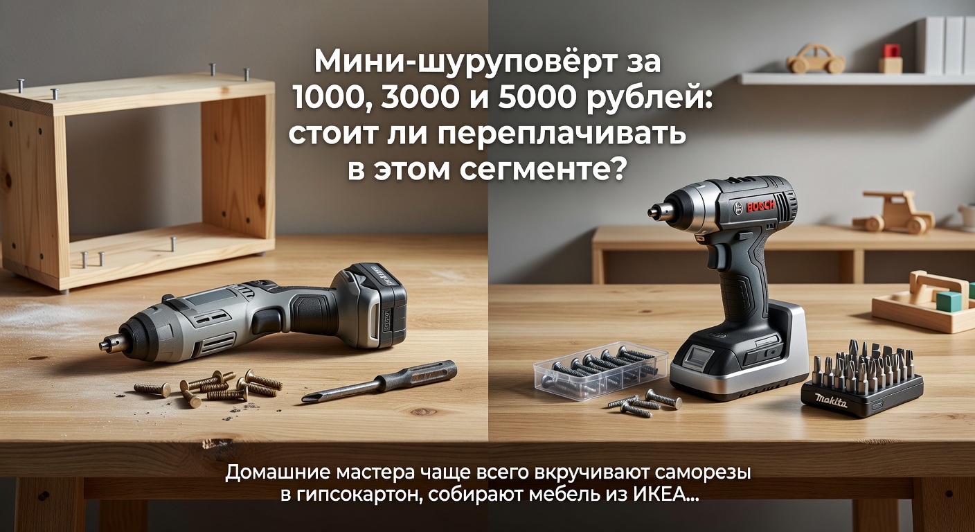 Мини-шуруповёрт за 1000, 3000 и 5000 рублей: стоит ли переплачивать в этом сегменте