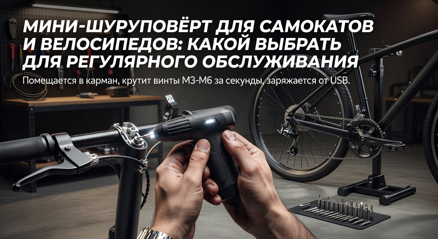 Мини-шуруповёрт для самокатов и велосипедов: какой выбрать для регулярного обслуживания