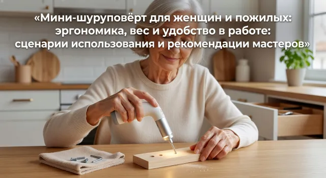 Мини-шуруповёрт для женщин и пожилых: эргономика, вес и удобство в работе: сценарии использования и рекомендации мастеров
